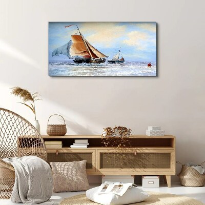 Foto op canvas Zeilen op de golven