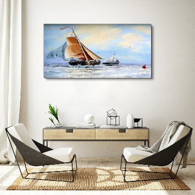 Foto op canvas Zeilen op de golven
