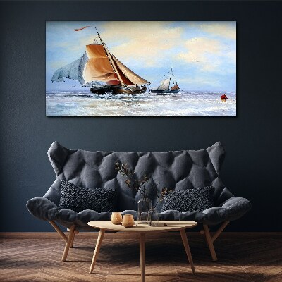 Foto op canvas Zeilen op de golven