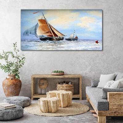 Foto op canvas Zeilen op de golven