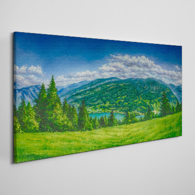 Canvas schilderij Groen berglandschap in de zomer