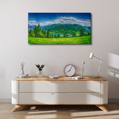 Canvas schilderij Groen berglandschap in de zomer