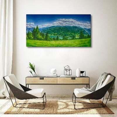 Canvas schilderij Groen berglandschap in de zomer