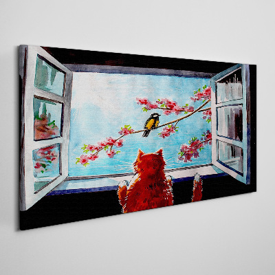 Canvas schilderij Een venster naar de wereld van lentekleuren