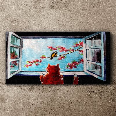 Canvas schilderij Een venster naar de wereld van lentekleuren