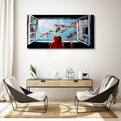 Canvas schilderij Een venster naar de wereld van lentekleuren