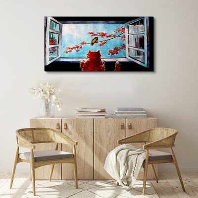 Canvas schilderij Een venster naar de wereld van lentekleuren