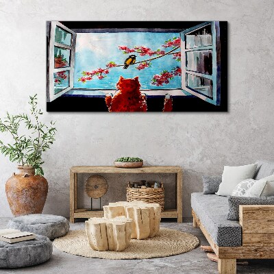 Canvas schilderij Een venster naar de wereld van lentekleuren