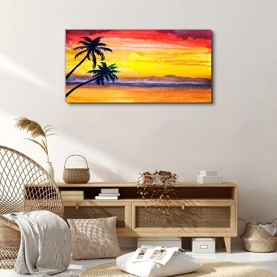 Foto op canvas Tropische zonsondergang over het strand