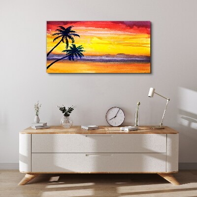 Foto op canvas Tropische zonsondergang over het strand