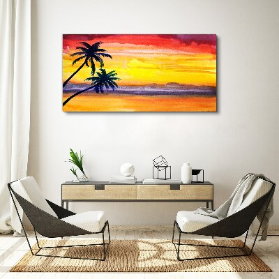 Foto op canvas Tropische zonsondergang over het strand