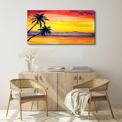 Foto op canvas Tropische zonsondergang over het strand