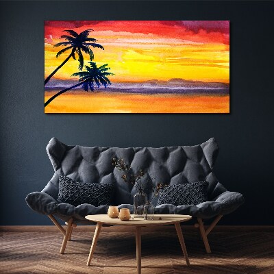 Foto op canvas Tropische zonsondergang over het strand
