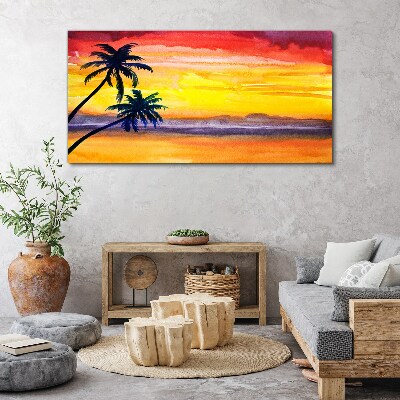 Foto op canvas Tropische zonsondergang over het strand