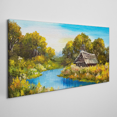 Foto op canvas Een vredig landelijk landschap in de zomer