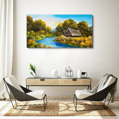 Foto op canvas Een vredig landelijk landschap in de zomer
