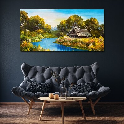 Foto op canvas Een vredig landelijk landschap in de zomer