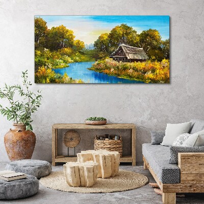 Foto op canvas Een vredig landelijk landschap in de zomer