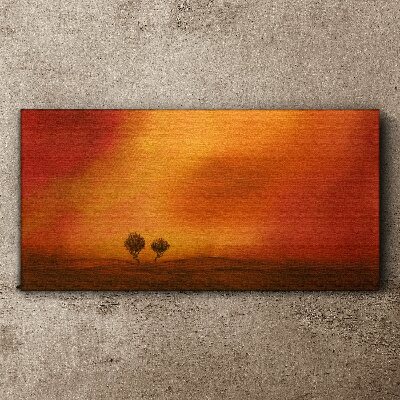 Foto op canvas Zonsondergang boven de horizon