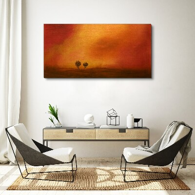 Foto op canvas Zonsondergang boven de horizon