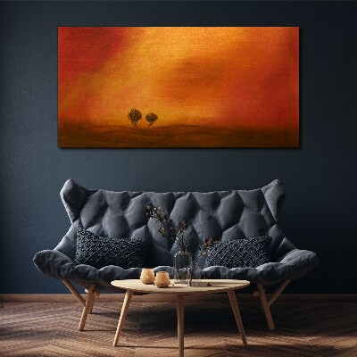 Foto op canvas Zonsondergang boven de horizon