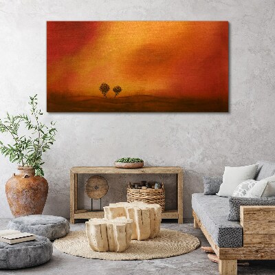 Foto op canvas Zonsondergang boven de horizon