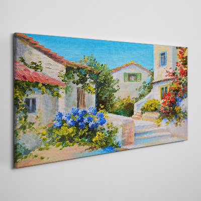 Canvas schilderij Een charmant lentestadje