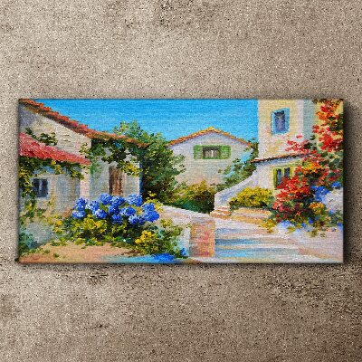 Canvas schilderij Een charmant lentestadje