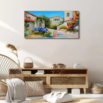 Canvas schilderij Een charmant lentestadje