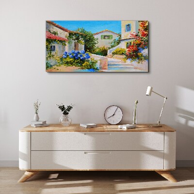 Canvas schilderij Een charmant lentestadje