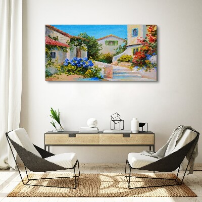 Canvas schilderij Een charmant lentestadje