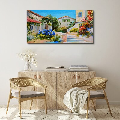 Canvas schilderij Een charmant lentestadje