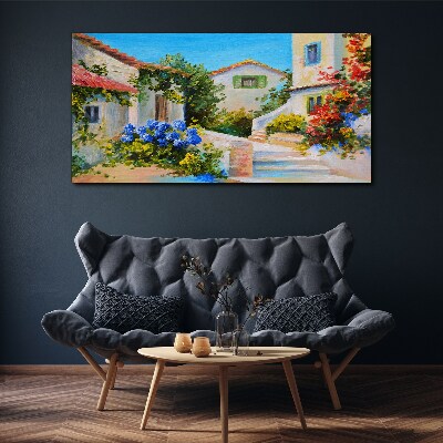 Canvas schilderij Een charmant lentestadje