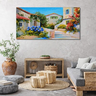 Canvas schilderij Een charmant lentestadje