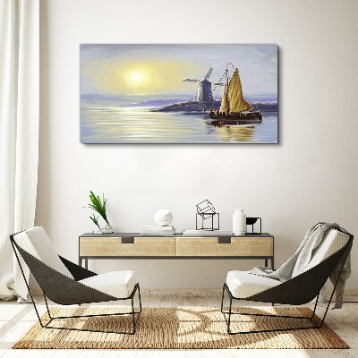 Foto op canvas Een rustige haven bij zonsondergang