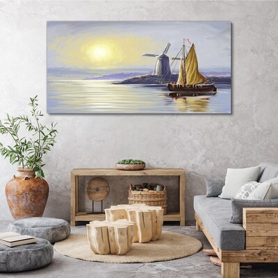 Foto op canvas Een rustige haven bij zonsondergang