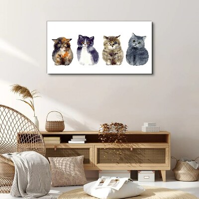 Canvas schilderij Aquarel kattenportretten