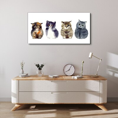 Canvas schilderij Aquarel kattenportretten