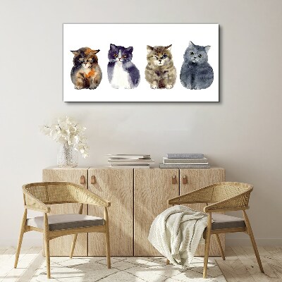 Canvas schilderij Aquarel kattenportretten