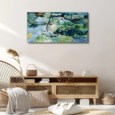 Schilderij op doek Waterbloemen met regendruppels