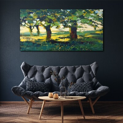 Foto op canvas Zomerbomen in het zonlicht
