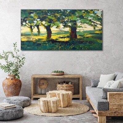 Foto op canvas Zomerbomen in het zonlicht