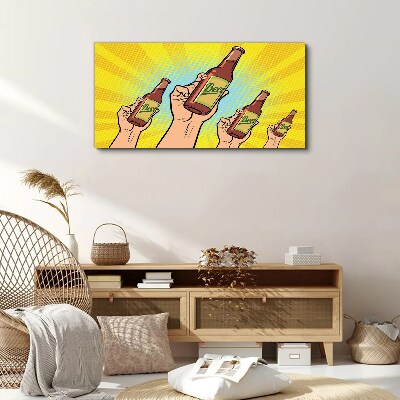 Canvas schilderij Een vrolijke toost met bier