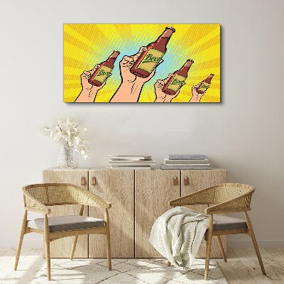 Canvas schilderij Een vrolijke toost met bier