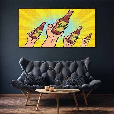 Canvas schilderij Een vrolijke toost met bier