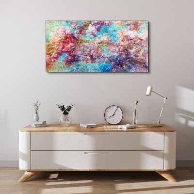 Canvas schilderij Een bloemenlandschap in pasteltinten