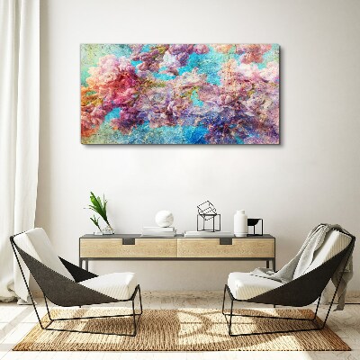 Canvas schilderij Een bloemenlandschap in pasteltinten