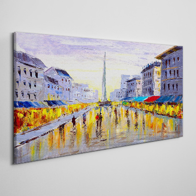 Foto op canvas Golden Avenue in het zonsonderganglicht