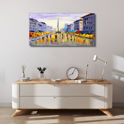 Foto op canvas Golden Avenue in het zonsonderganglicht