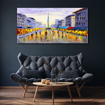 Foto op canvas Golden Avenue in het zonsonderganglicht